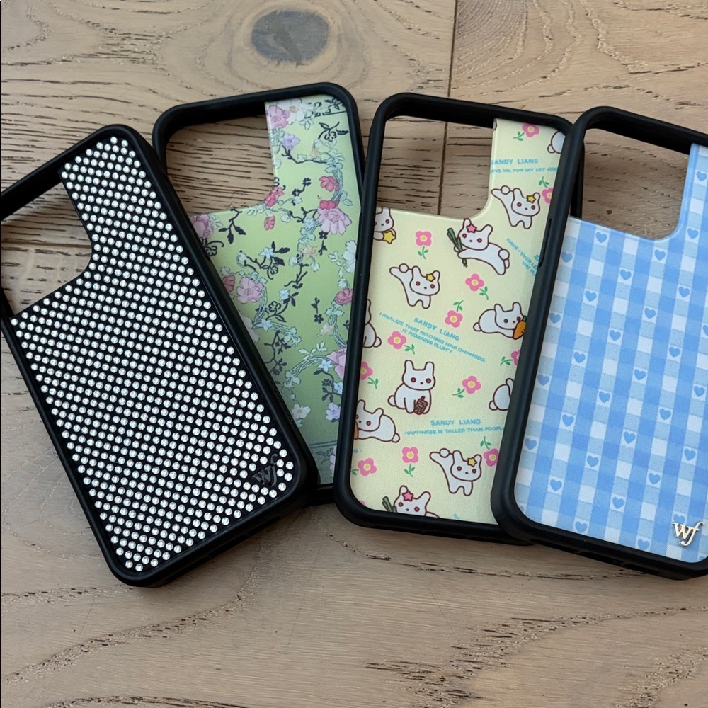Wildflowers Black, Green, and Blue Patterned Phone Cases